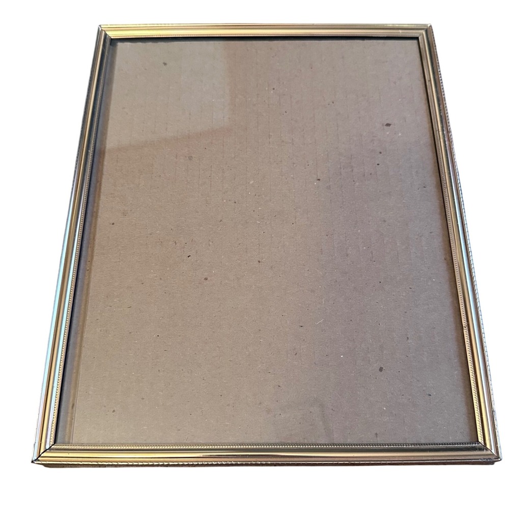 Picture Frame 8x10 Gold Tone Ornate Metal Vintage Tabletop Easel MCM